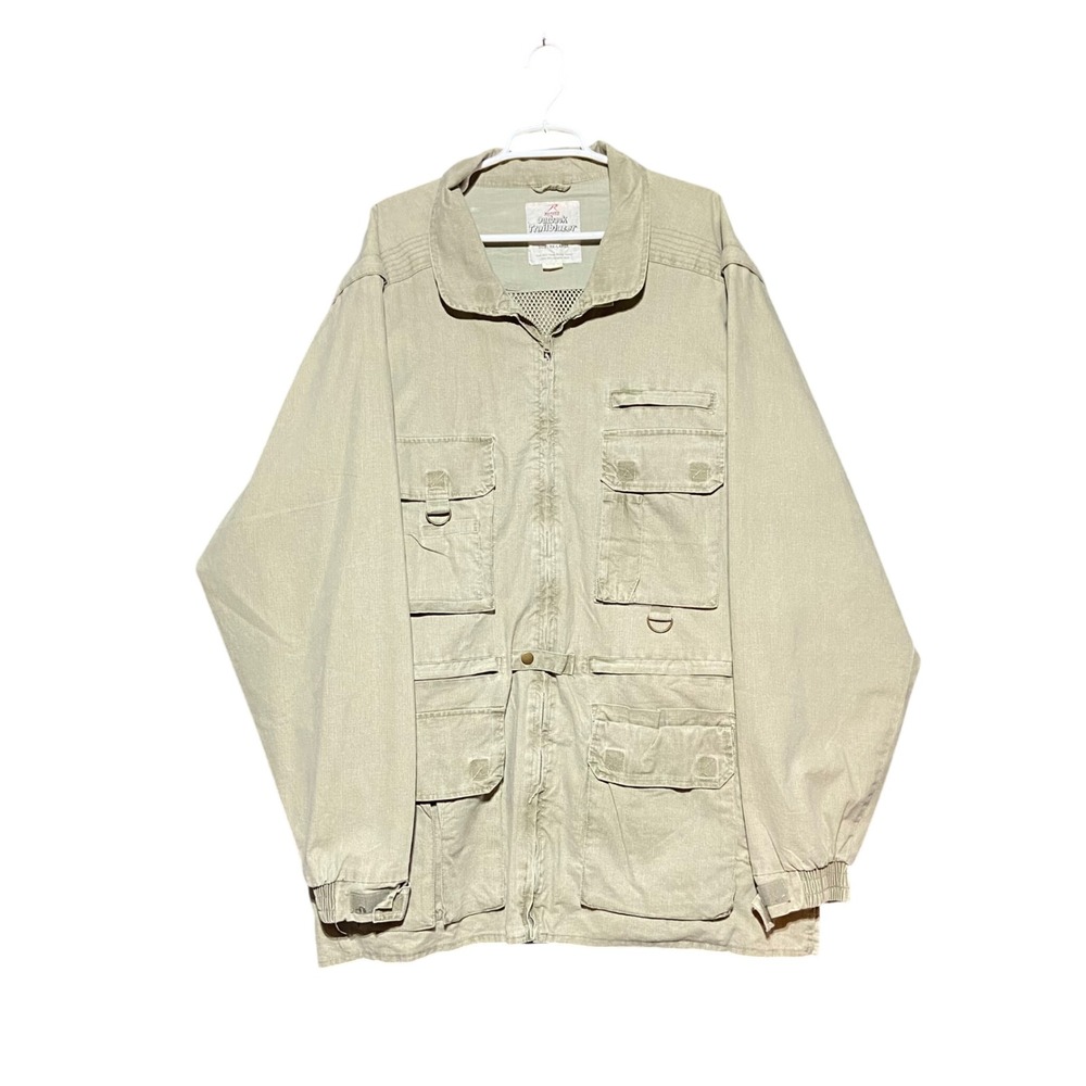 Rothco Outback Trailblazer Mens 3X Khaki Canvas Multi Pocket Safari Field Jacket